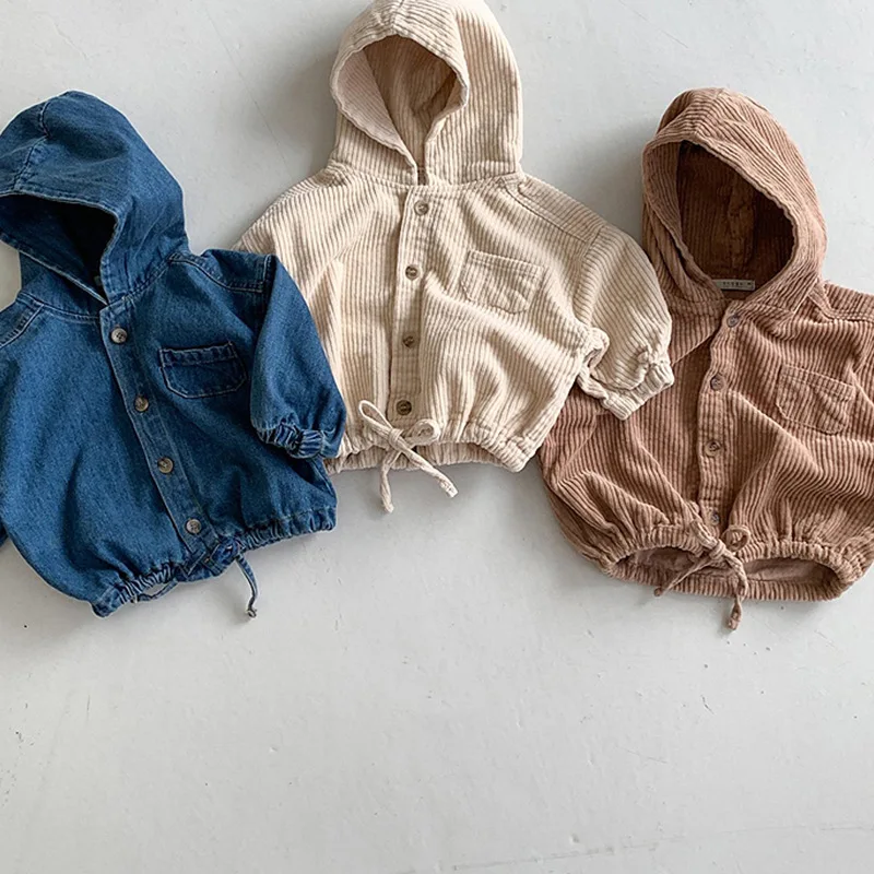 Sudadera Milangel de pana con capucha para niños – Abrigo acolchado niños