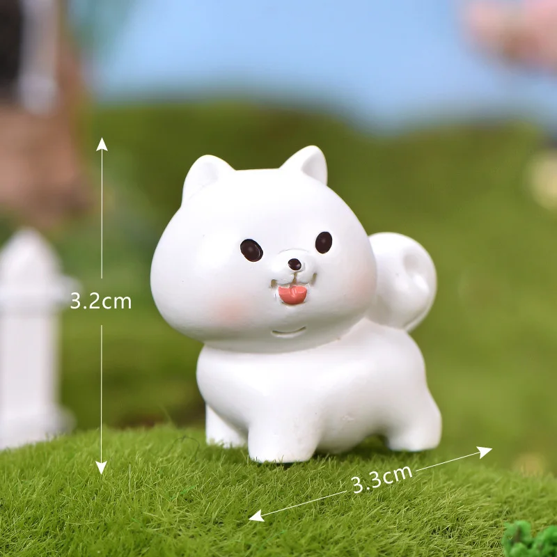 Figura de cachorro Corgi de resina estilo dibujos animados miniatura - imagen 4