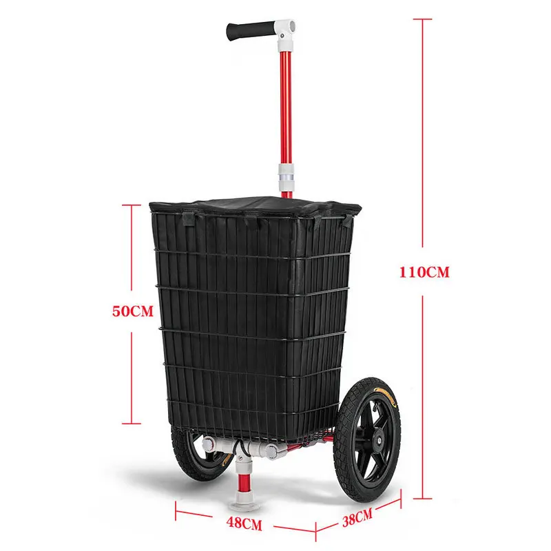 Carrito remolque para bicicleta 2 en 1 con ruedas de goma no inflables - imagen 5