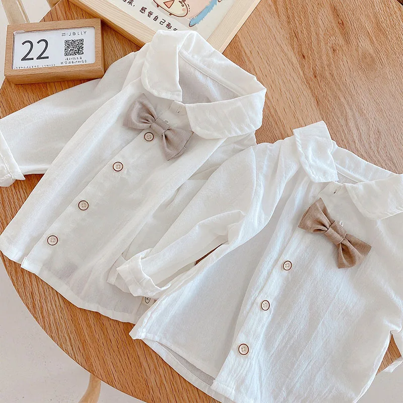 Conjunto primavera infantil 2 piezas: camisa con moño y pantalón corto - imagen 3