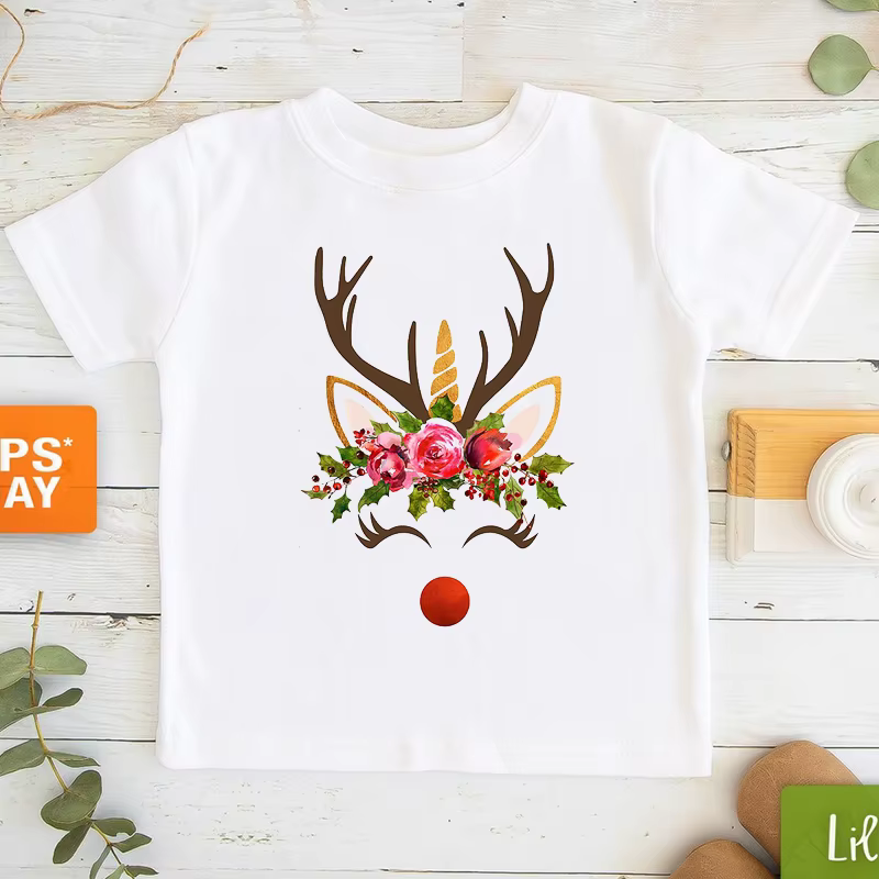 Camiseta kawaii unicornio manga corta niño