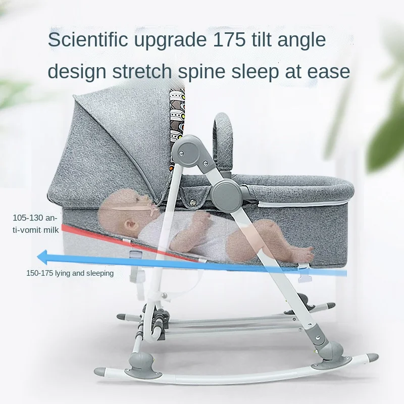 LazyChild Cuna 4 en 1 con mecedora convertible para bebé - imagen 5
