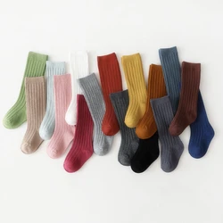 Calcetines largos de algodón para bebé y niño – Rayas lisos