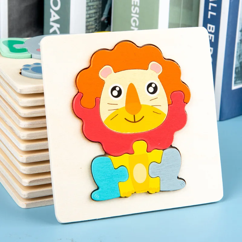 Rompecabezas madera 3D animales – juguete educativo niños