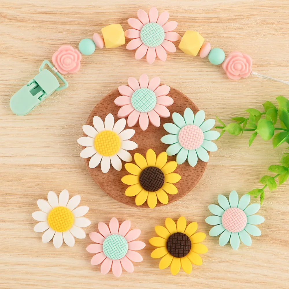Cuentas de silicona girasol para bisutería artesanal DIY
