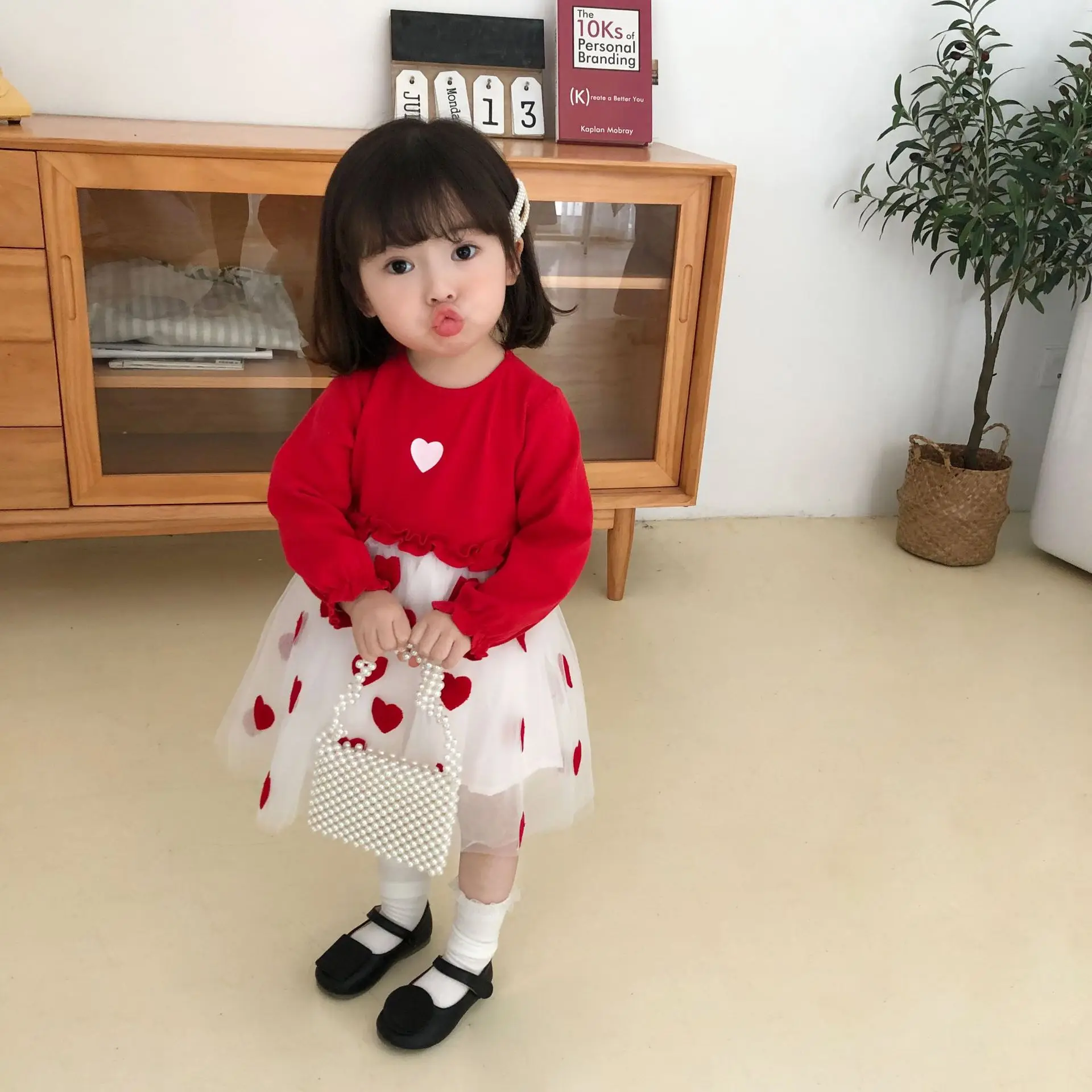 Vestido fiesta para niña con manga larga y volantes tipo tutú - imagen 5