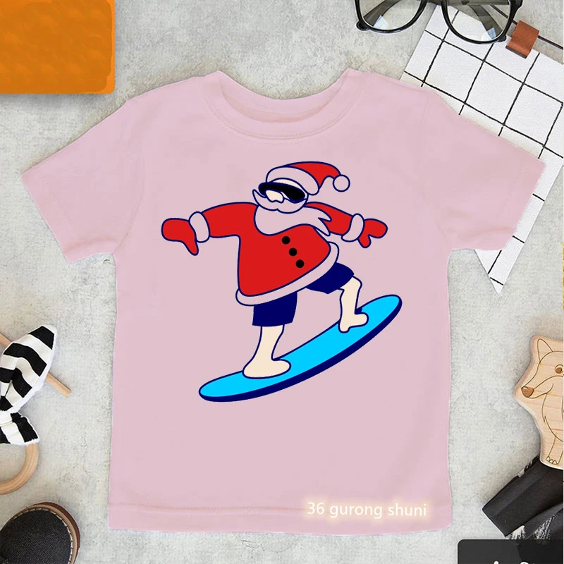 Camiseta navideña de Papá Noel para niños y niñas, Feliz Navidad - imagen 3