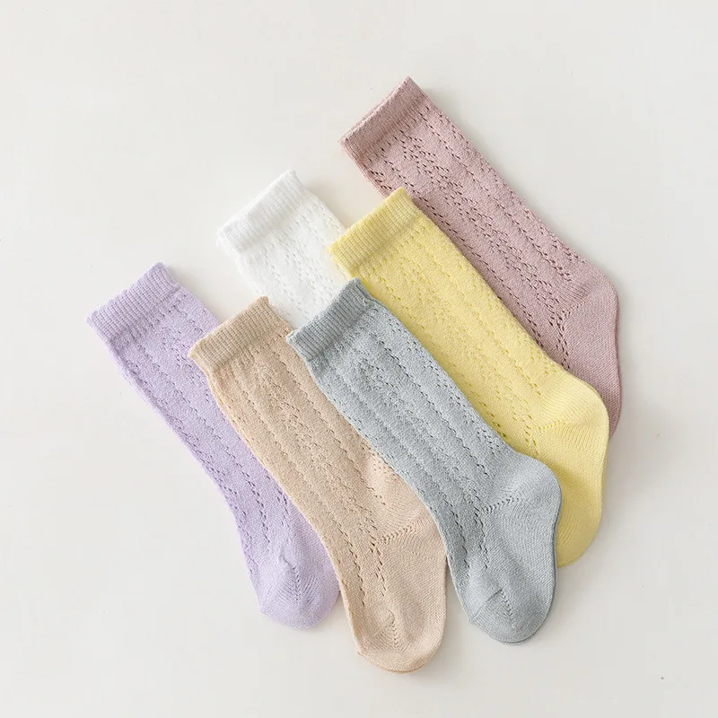 Calcetines infantiles de verano para niñas: largos hasta la rodilla