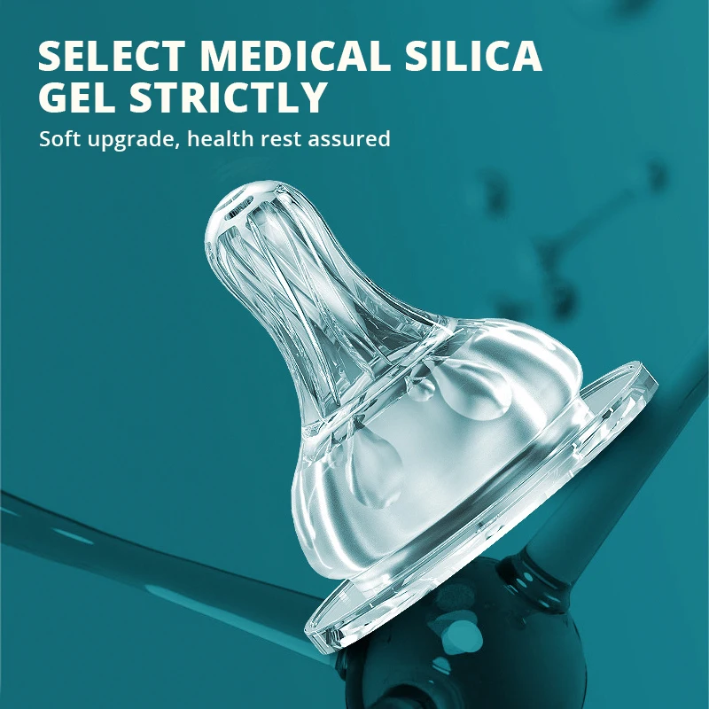 Biberón de vidrio con mango de silicona – Boca ancha - imagen 2