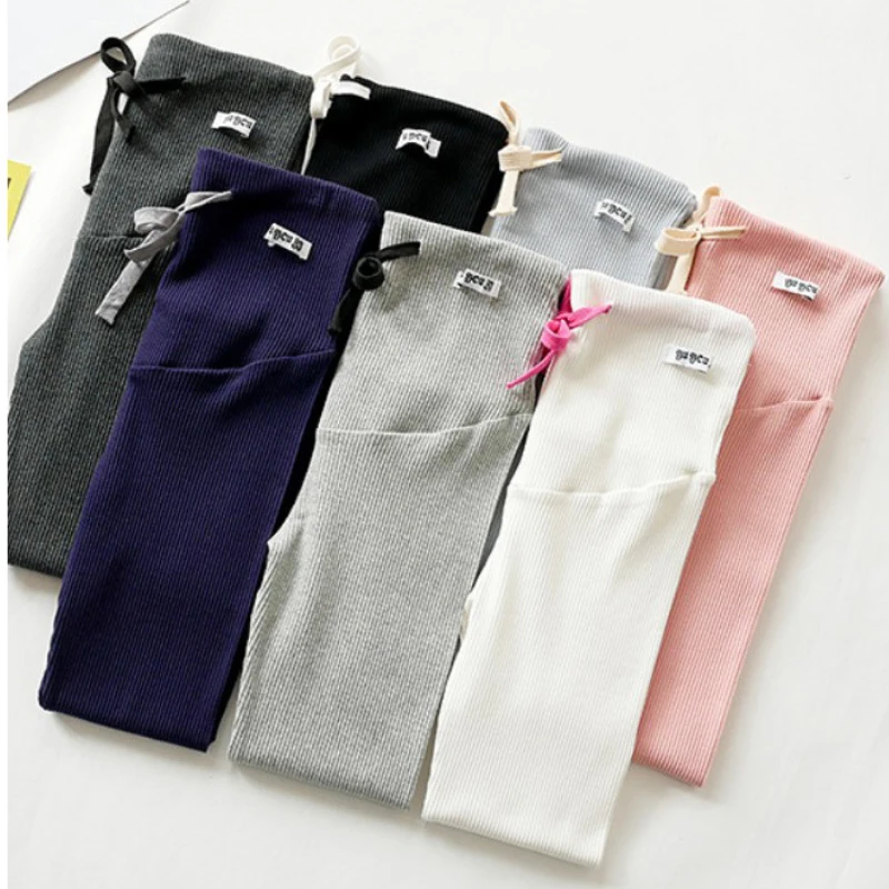 Leggings de maternidad de algodon con cintura ajustable para embarazo