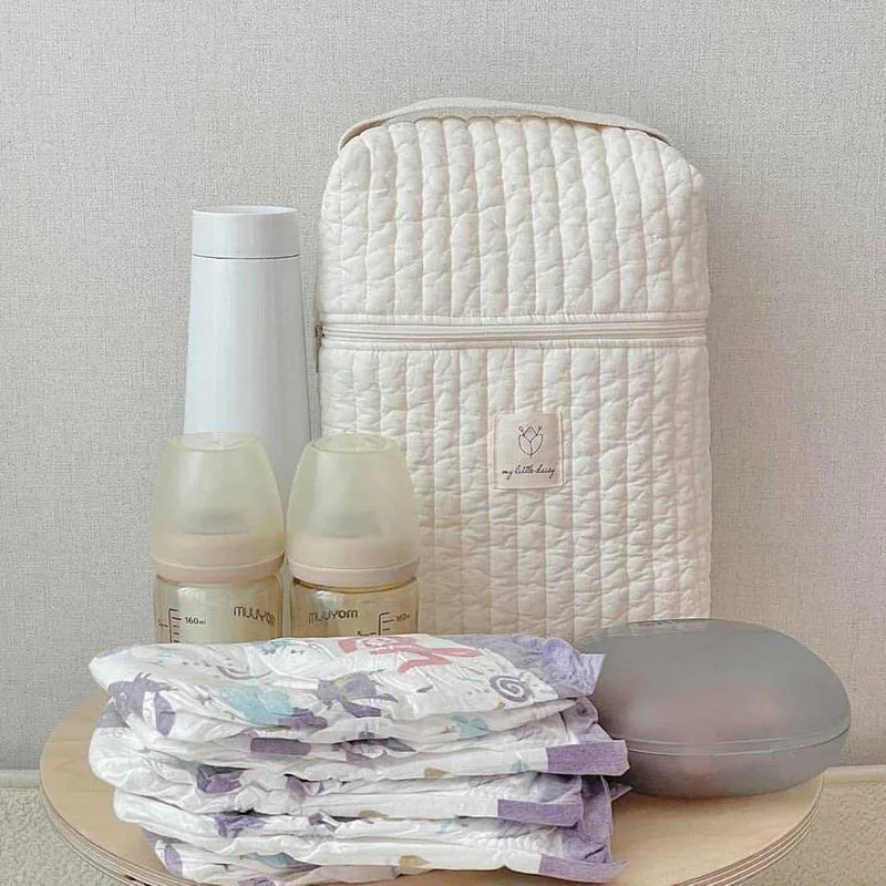 Bolsa de pañales algodón para mamá – Estilo informal coreano - imagen 2
