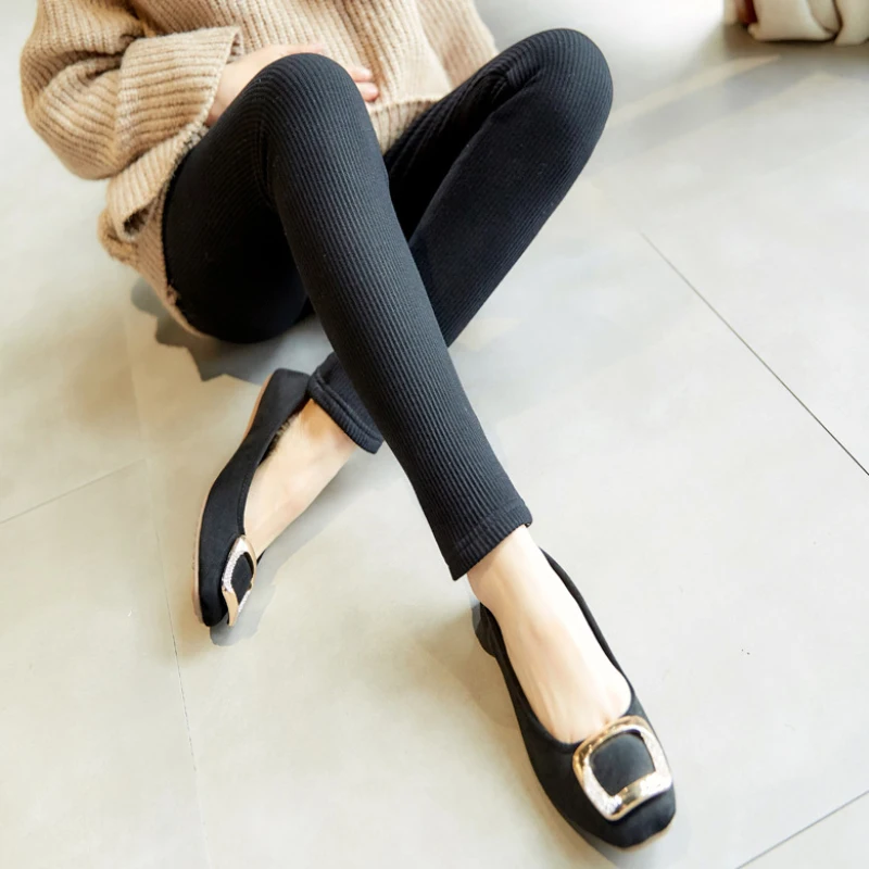 Leggings de maternidad de algodon con cintura ajustable para embarazo - imagen 2