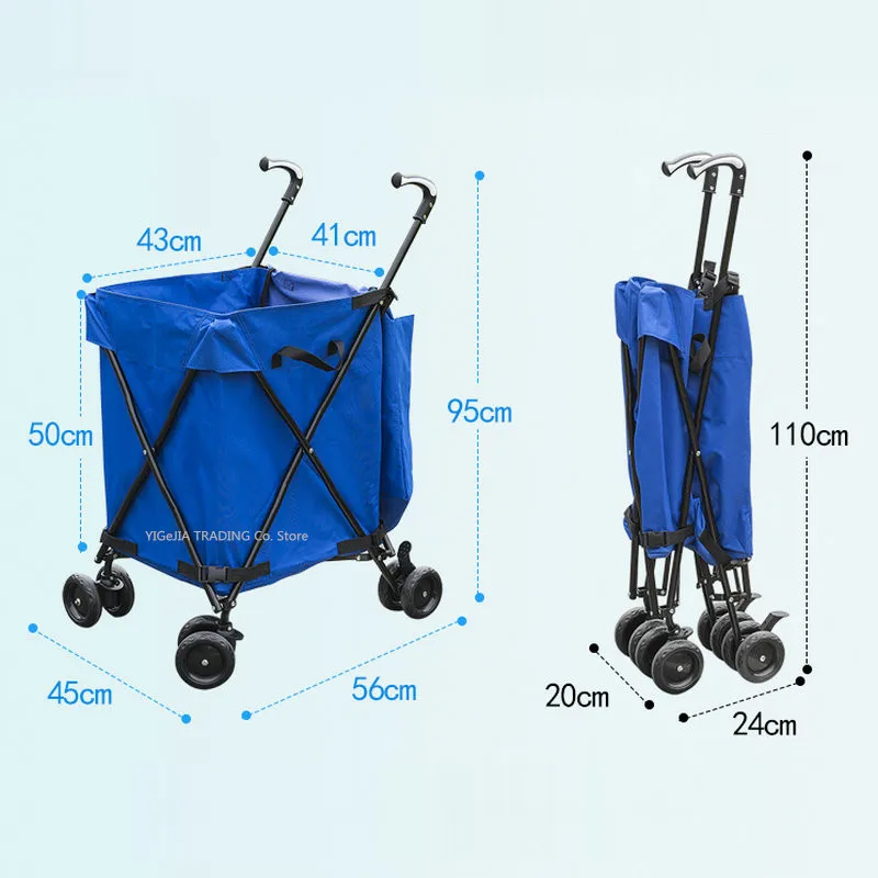 Carrito plegable de la compra con bolsa Oxford y marco de acero - imagen 3