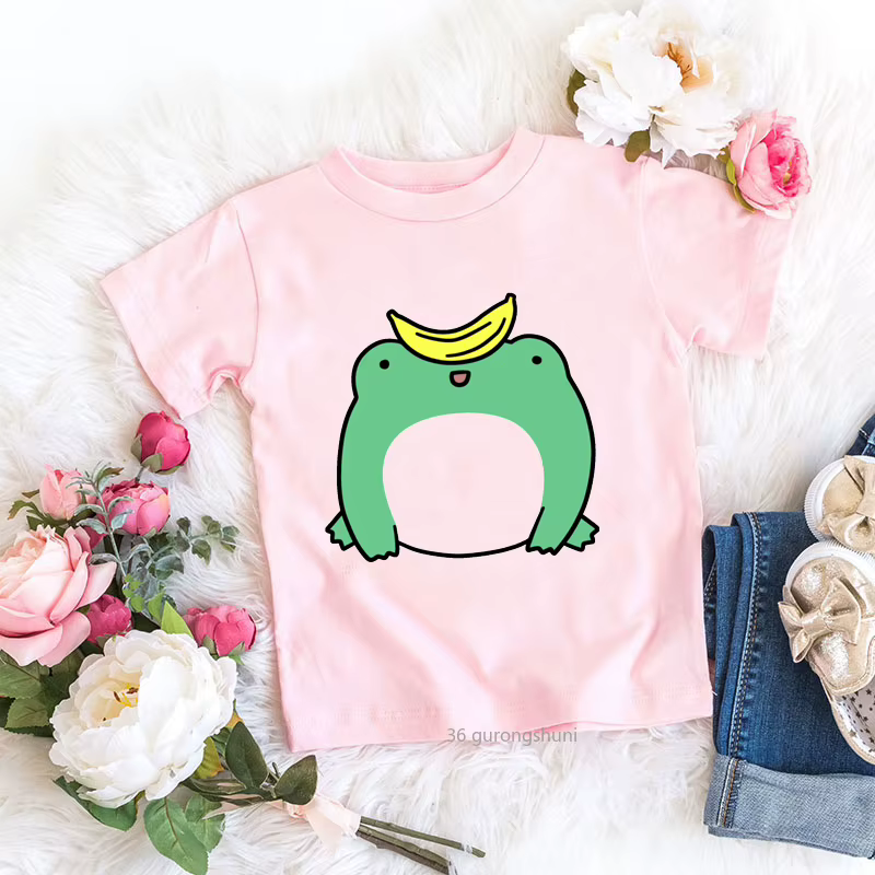 Camiseta rosa con estampado de rana y fruta para bebé - imagen 2