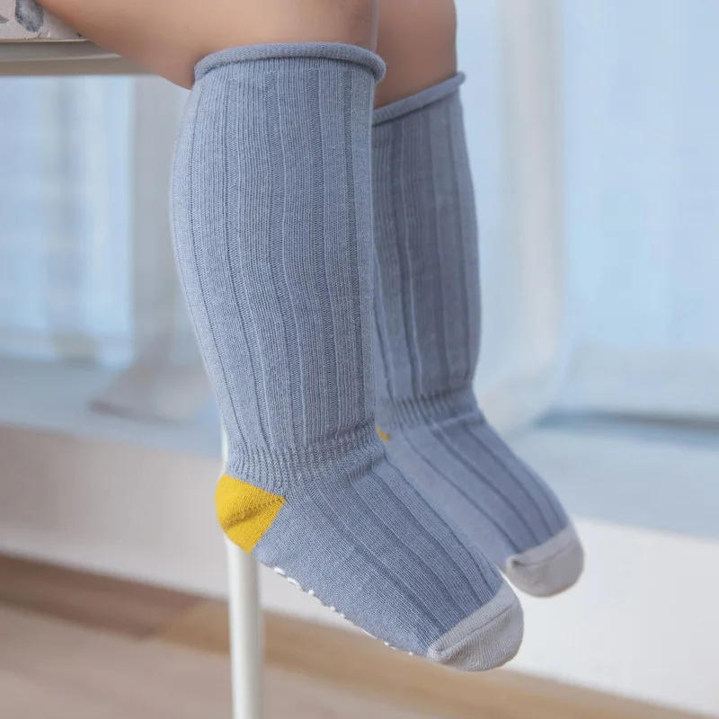 Calcetines bebé recién nacido a rayas de algodón suave antideslizantes - imagen 3