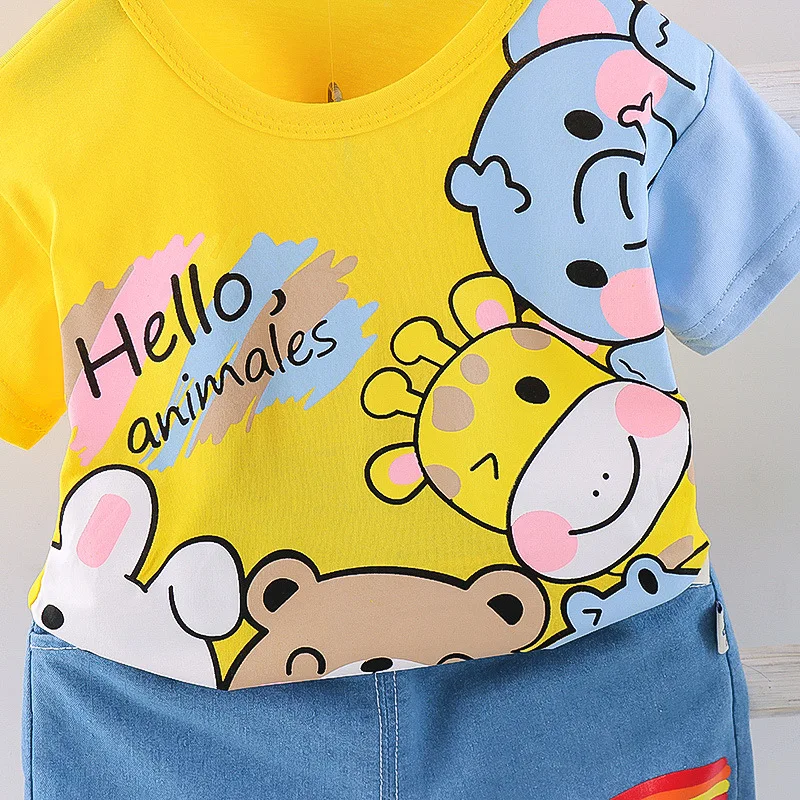 Conjunto bebé niña de camiseta y pantalón corto estampado verano - imagen 4