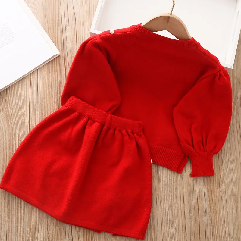 Conjunto de invierno para niña con suéter y falda - imagen 3