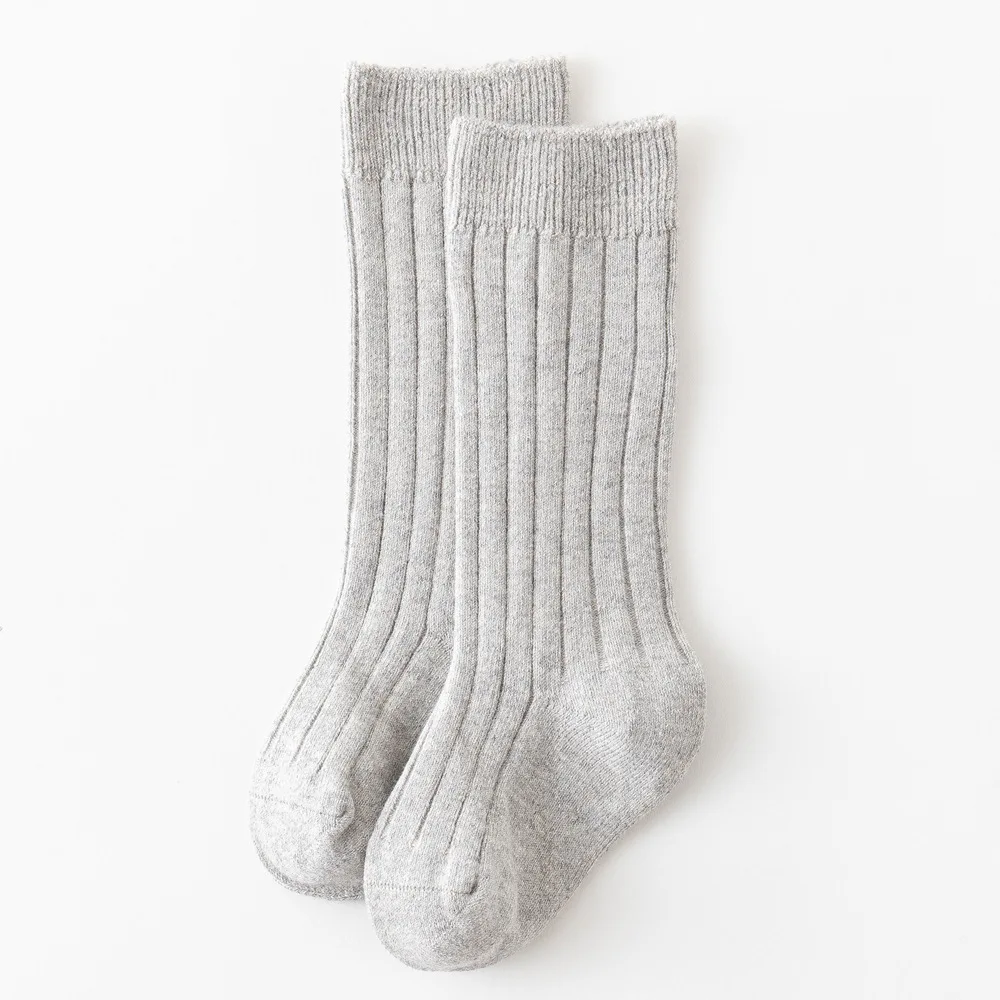 Calcetines altos de algodón para bebés y niños – lisos a rayas - imagen 5
