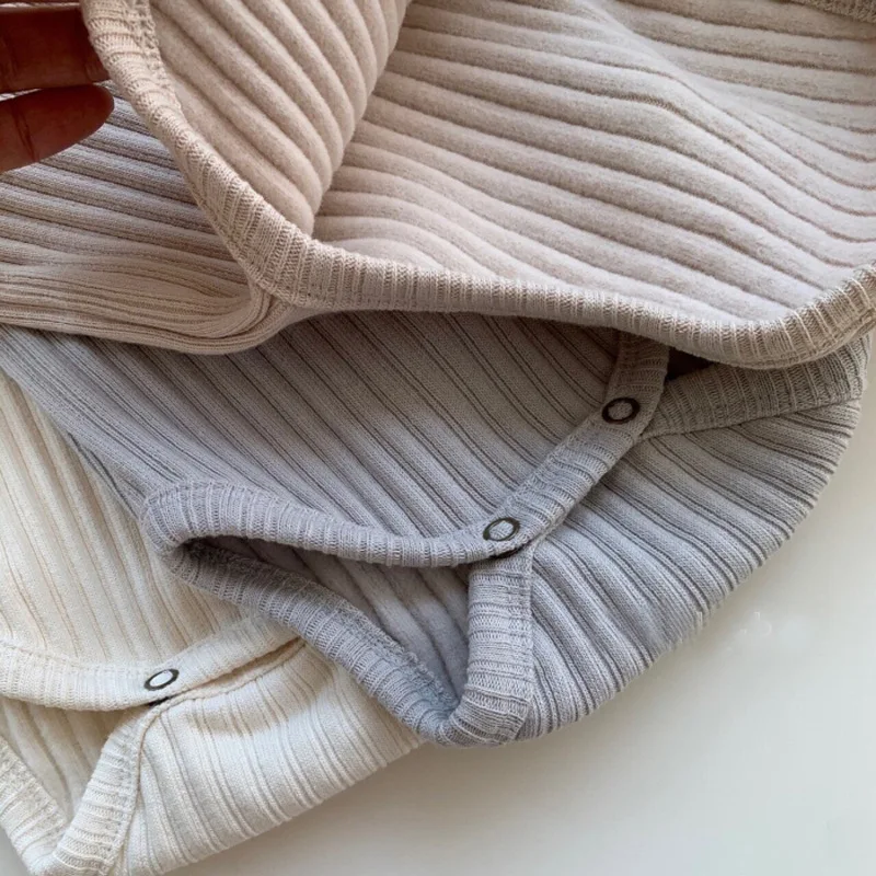 Body cuello alto para bebé – Mono manga larga de punto canalé invierno - imagen 4