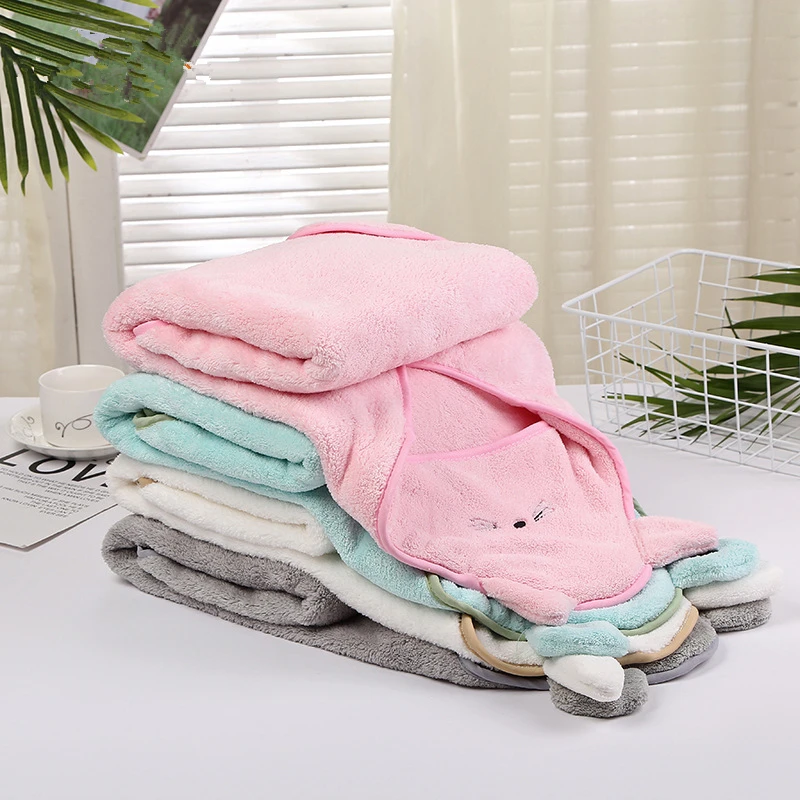 Toalla de baño para bebé con capucha – Lana Coral suave - imagen 4