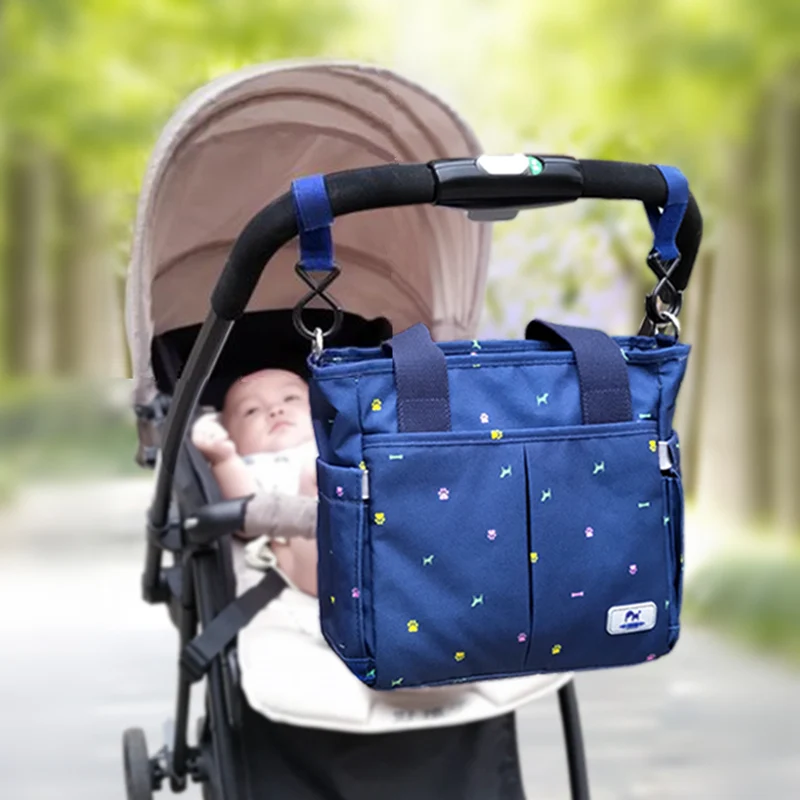 Bolsa pañales maternal con bolsillos para cochecito – Cremallera fácil - imagen 3