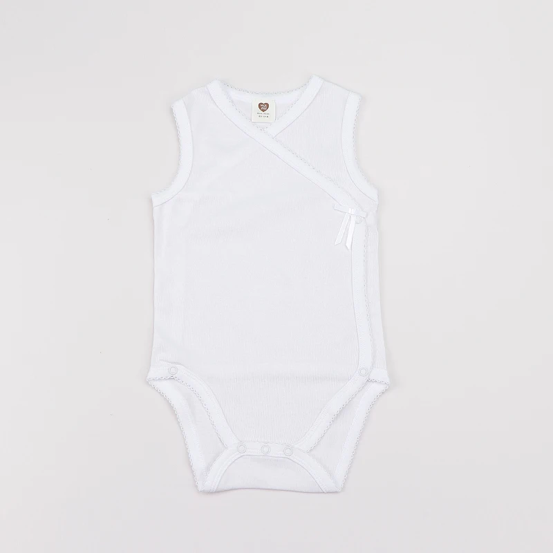 Mono blanco de recién nacido sin mangas, 100% algodón