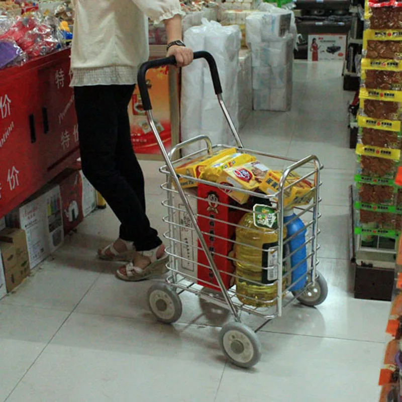 Carrito de compras infantil de aleación con ruedas grandes y remolque - imagen 3