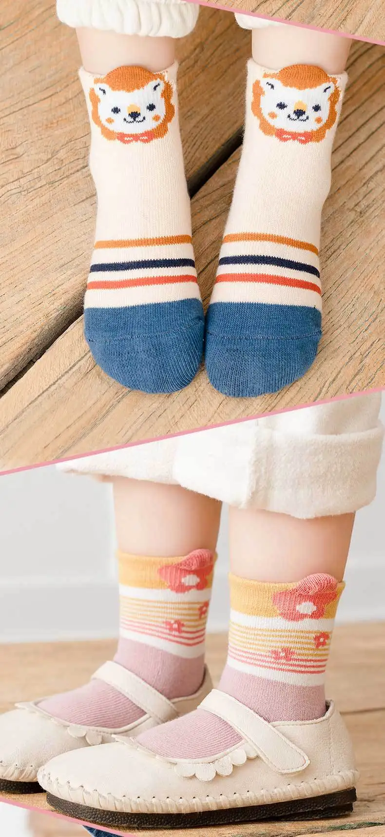 Niño usando calcetines hasta la rodilla