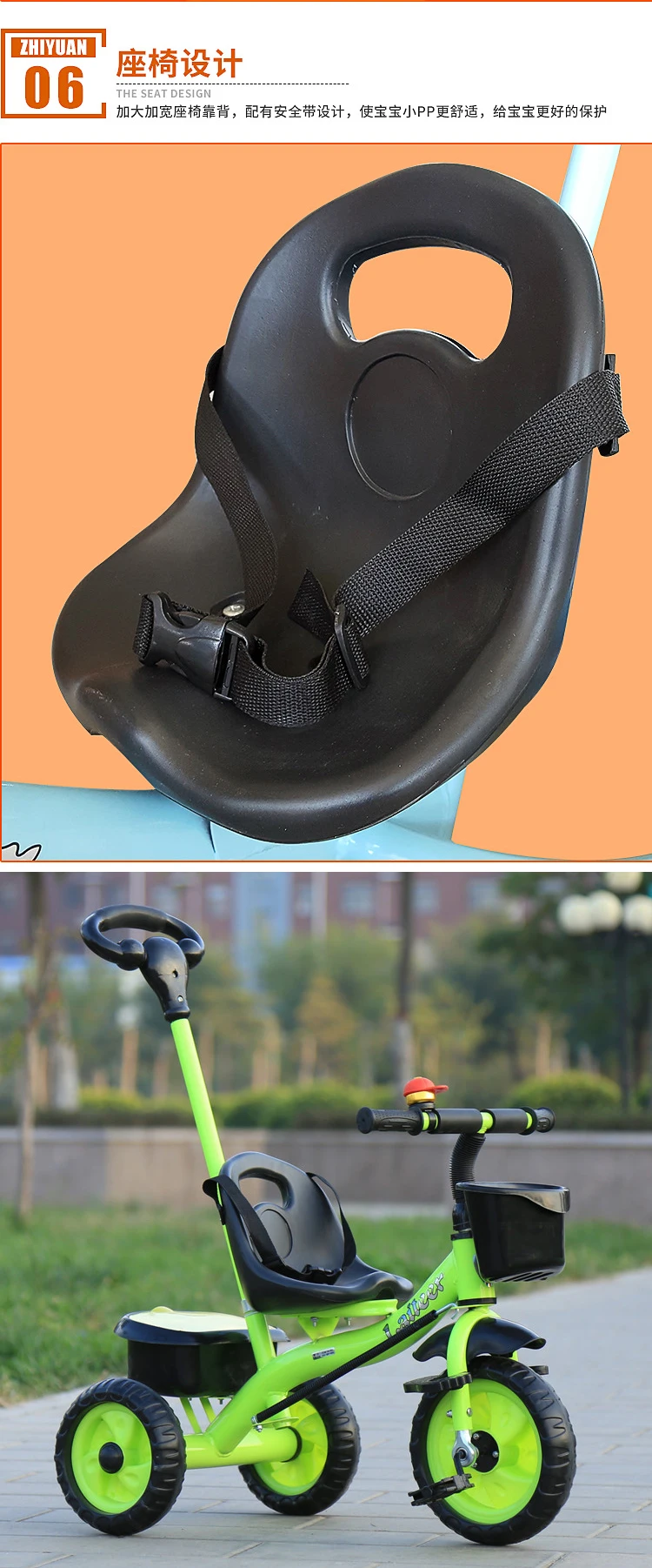 Cochecito de bebé con asiento acolchado