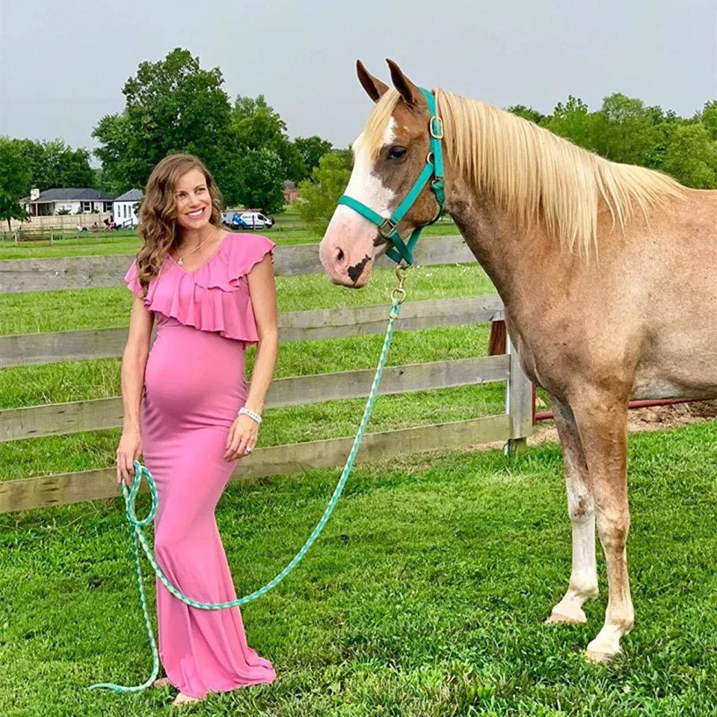 Vestido premamá con volantes para fotos de embarazo - imagen 2