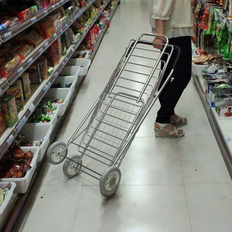 Carrito de compras infantil de aleación con ruedas grandes y remolque - imagen 2