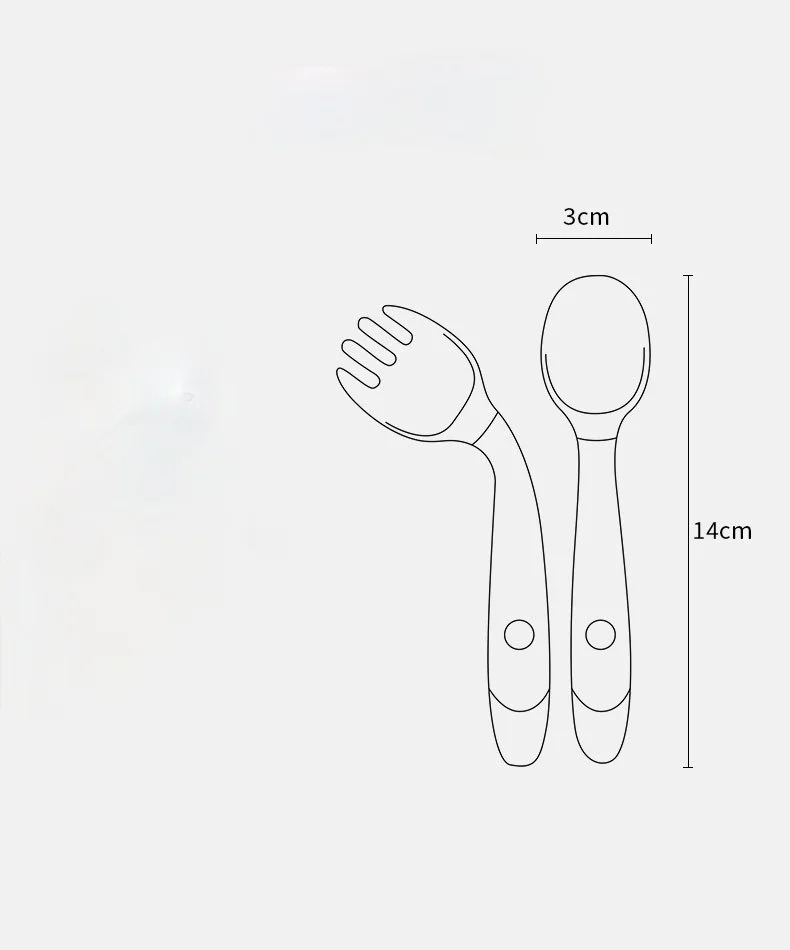 Set de cubiertos de silicona para bebé – Cuchara y tenedor de aprendizaje - imagen 5
