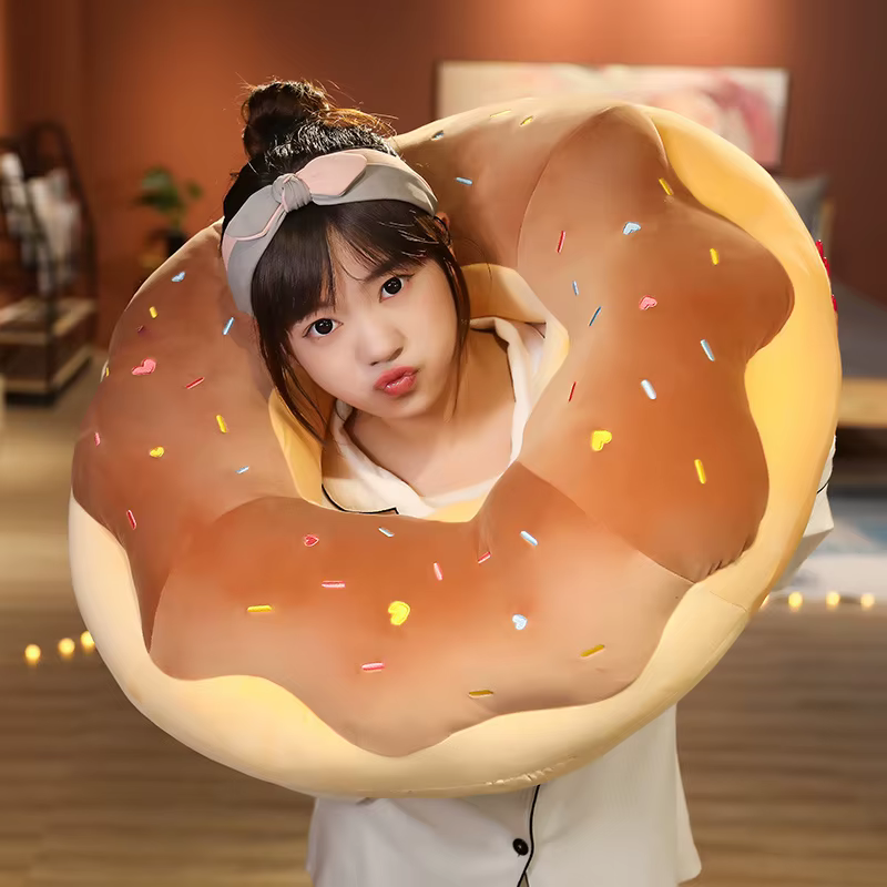 Cojín de peluche donut de chocolate para Navidad - imagen 2
