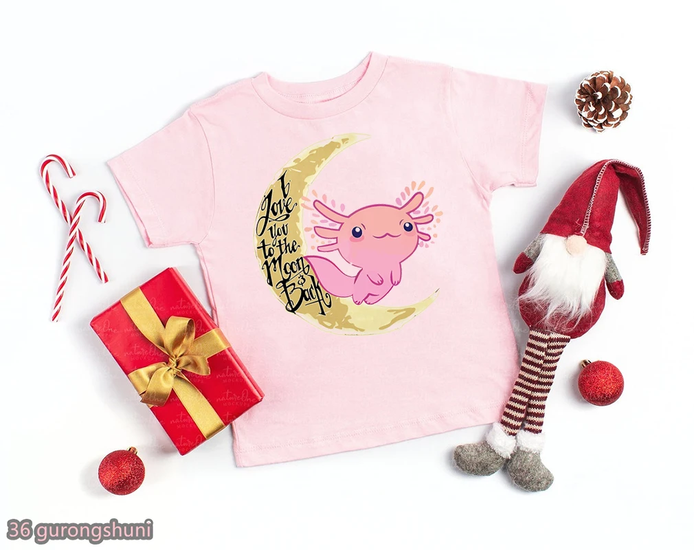 Camiseta infantil estampado axolotl para Navidad con manga corta - imagen 5