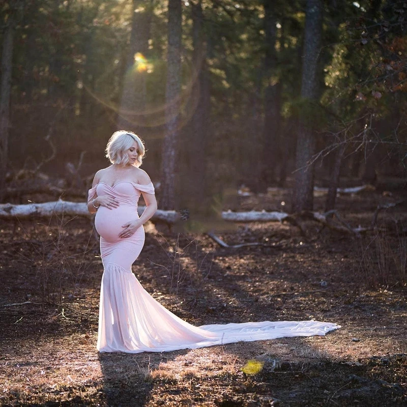 Vestido de embarazada maxi para sesión de fotos - imagen 3