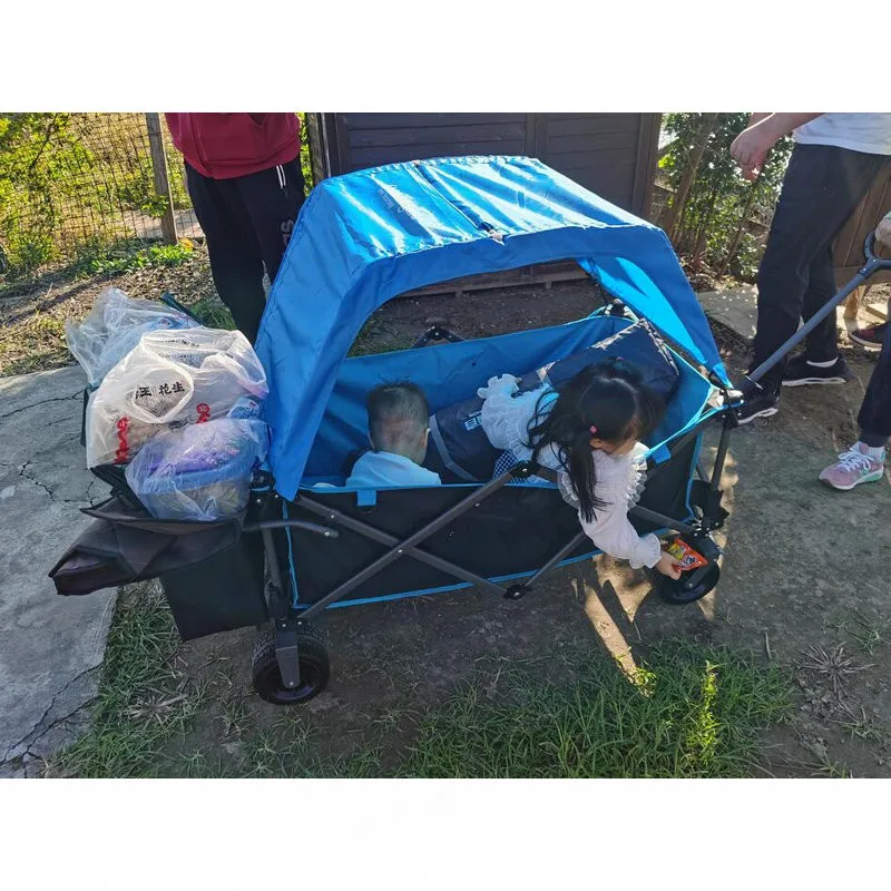 Carro plegable de paseo con toldo para playa y picnic - imagen 4