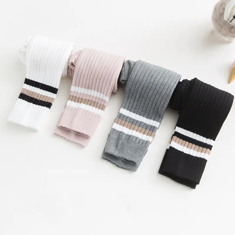 Leggings estampados de rayas para niñas, cálidos y elásticos - imagen 2