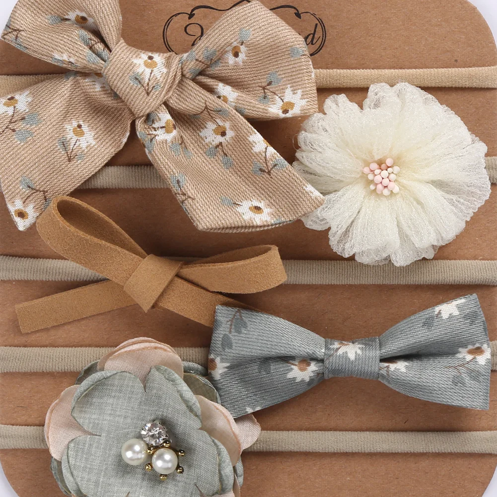 Accesorios recién nacido con diadema lazo y bandas elásticas pelo - imagen 3