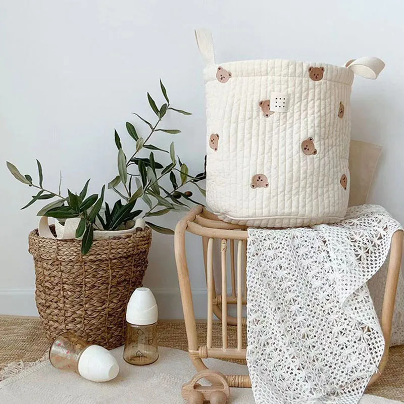 Bolsa maternal de algodón bordada portapañales y juguetes - imagen 4