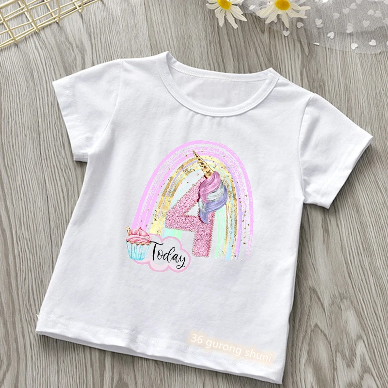 Today Is My camiseta de cumpleaños niña unicornio arcoíris - imagen 5