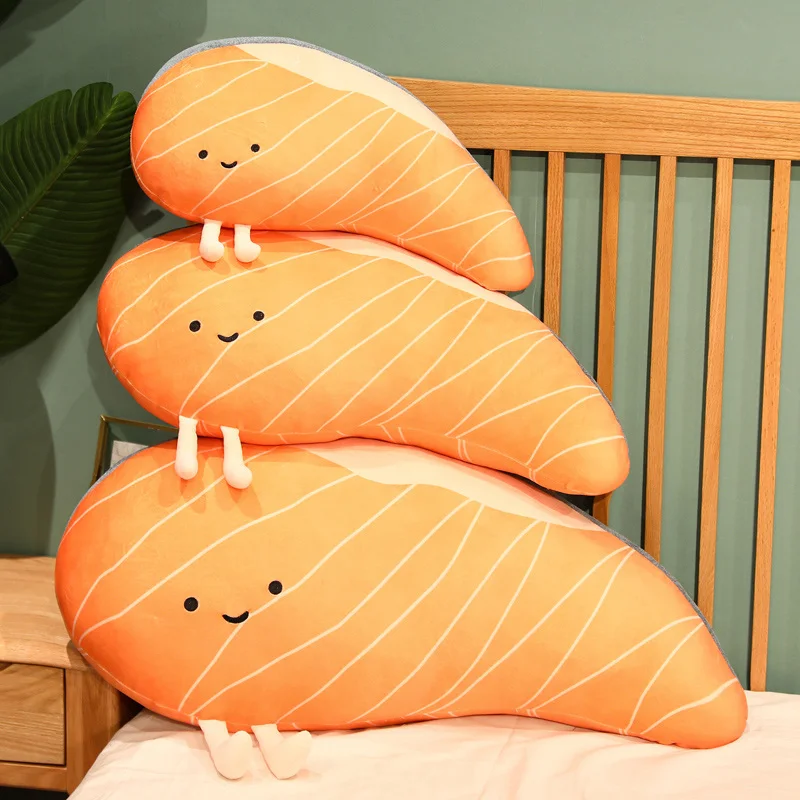 Almohada peluche tierno salmón cojín suave cama sofá regalo cumpleaños - imagen 2