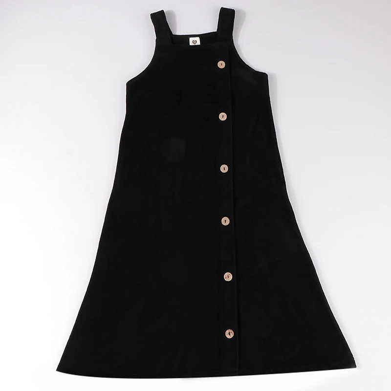 Vestido infantil de terciopelo negro, vista frontal