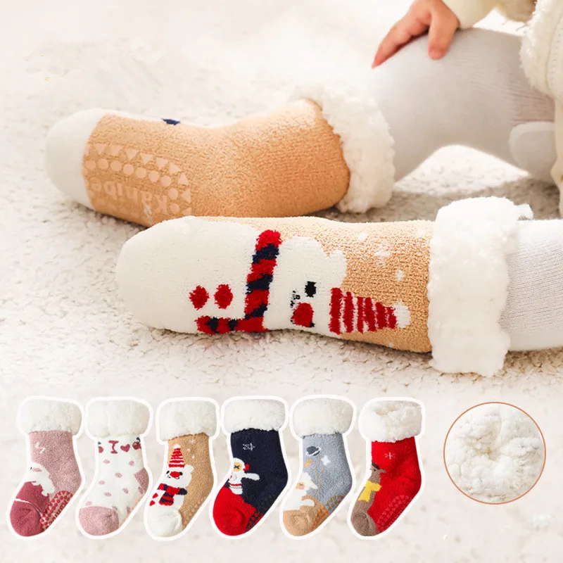 Calcetines antideslizantes de algodón para bebé 0-4 años – Navidad - imagen 4