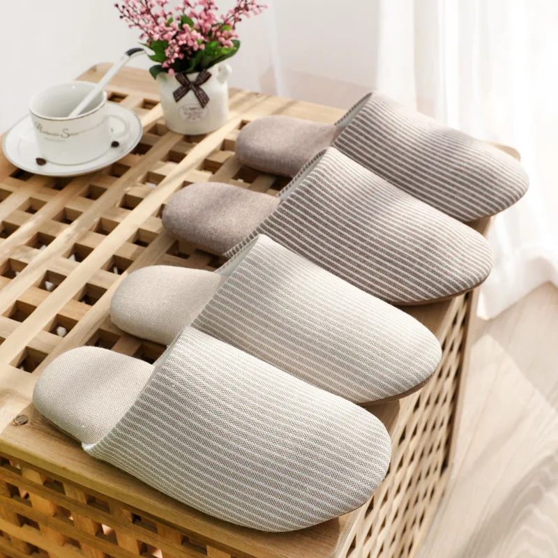 Zapatillas de casa silenciosas algodón estilo japonés - imagen 3