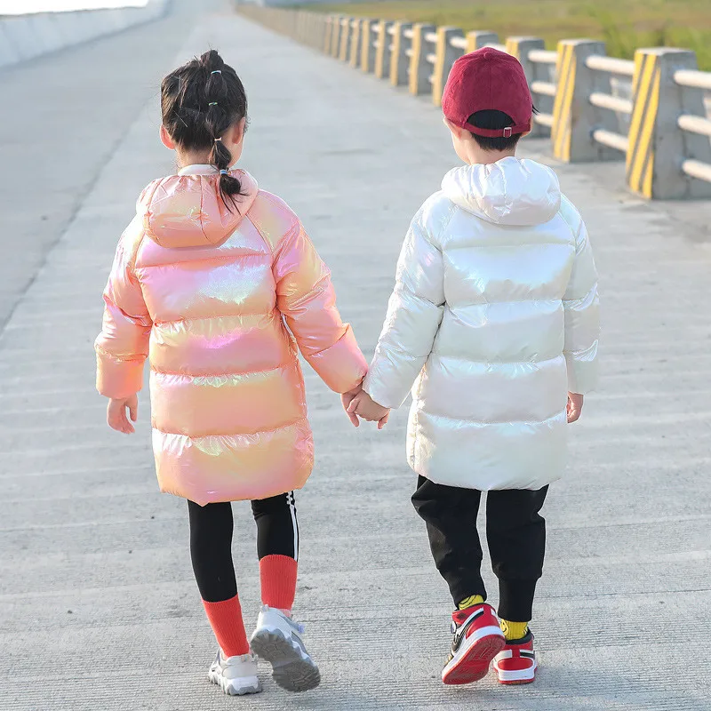 Abrigo largo acolchado brillante invierno para niños - imagen 4