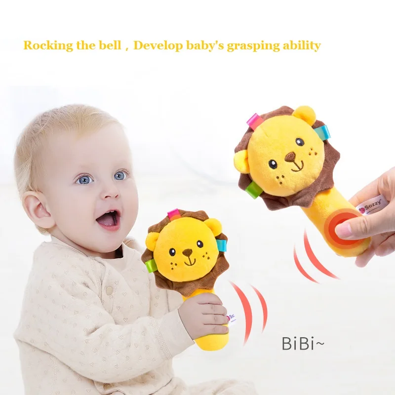 Sonajero de tela suave con animal tipo peluche educativo para bebé - imagen 3