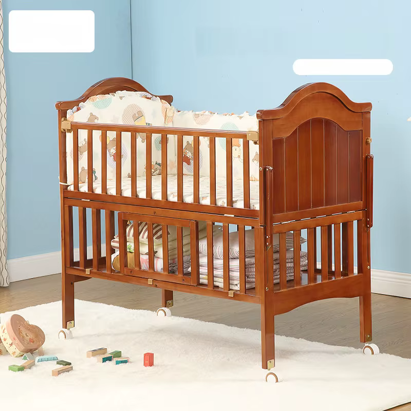 Cuna-cambiador convertible en madera de pino para recién nacido