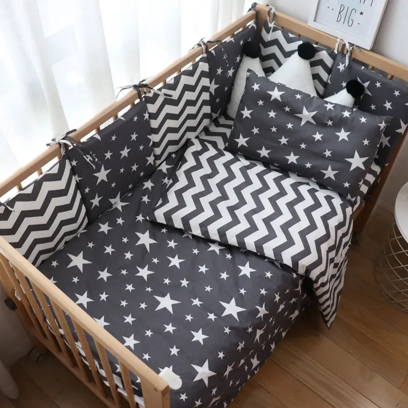 Juego de cama completo para cuna de algodón transpirable - Sábanas y protector - imagen 3