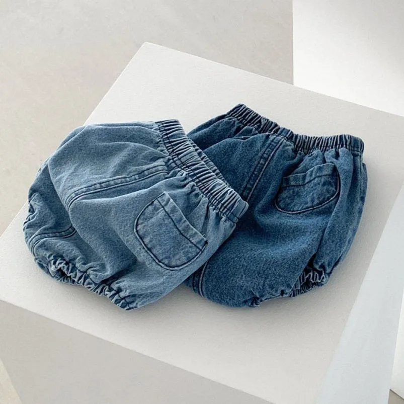Pantalones cortos vaqueros de bebé con bolsillos para verano