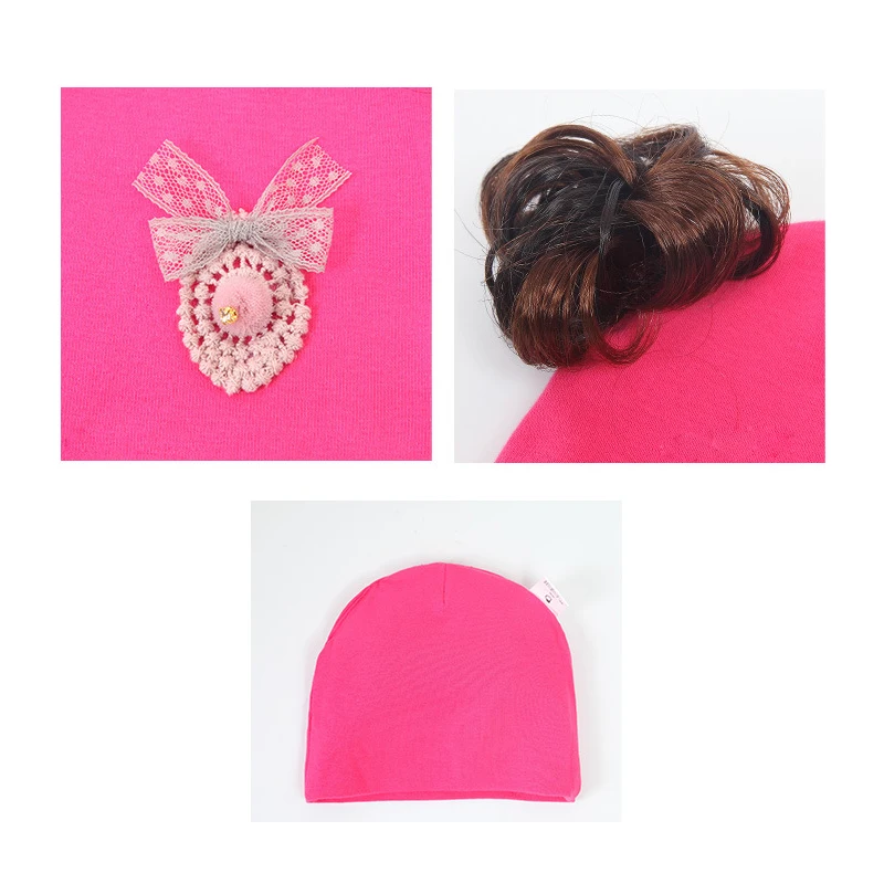 Gorro bebé pelo sintético con pompón estampado, para invierno - imagen 2